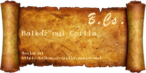 Balkányi Csilla névjegykártya