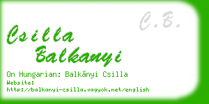 csilla balkanyi business card
