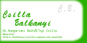 csilla balkanyi business card